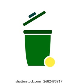 Icono de la papelera con las ruedas, estilo plano simple, Ilustración vectorial, símbolo, pictograma de la Plantilla del logotipo del diseño, para UI o UX aislado en blanco para el App móvil, editable