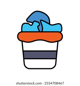 trash can icon with white background vector stock illustration