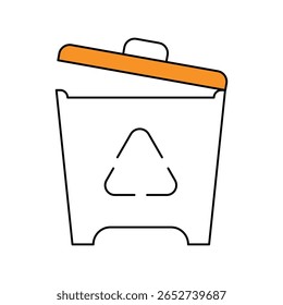 Icono de papelera con fondo blanco Vector Ilustración de stock