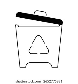 trash can icon with white background vector stock illustration