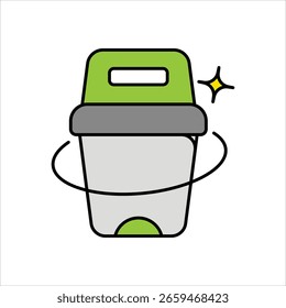 Icono de papelera con fondo blanco Ilustración de stock de Vector