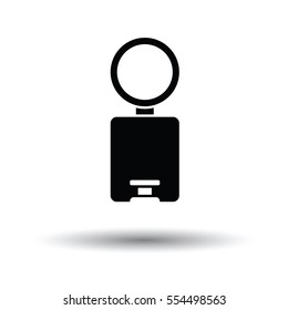 Trash can icon. White background with shadow design. Vector illustration.