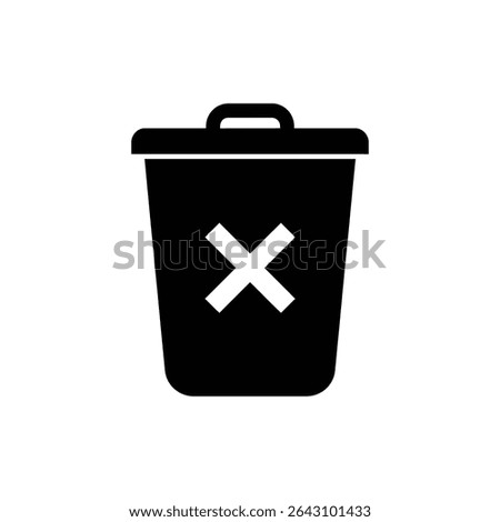 Trash Can Icon with X Mark for Deletion