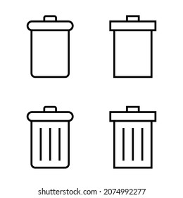 Trash can icons for apps and web sites