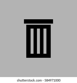 Trash Can Icons. Isolated on gray background