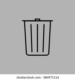 Trash Can Icons. Isolated on gray background