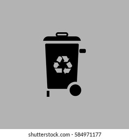 Trash Can Icons. Isolated on gray background