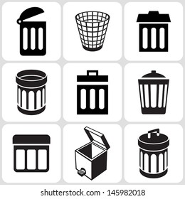 trash can icons set