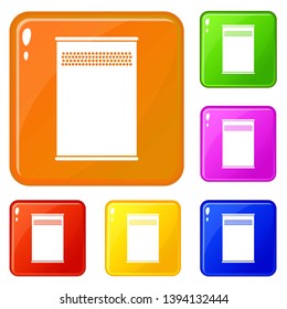 Trash can icons set collection vector 6 color isolated on white background