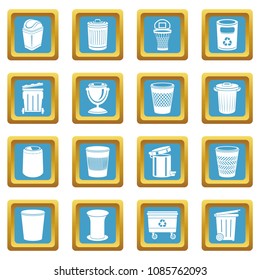 Trash can icons set vector sapphirine square isolated on white background 