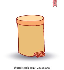  trash can icons set, vector illustration
