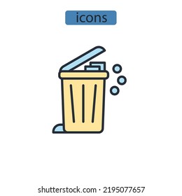 Trash can icons  symbol vector elements for infographic web
