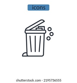 Trash can icons  symbol vector elements for infographic web