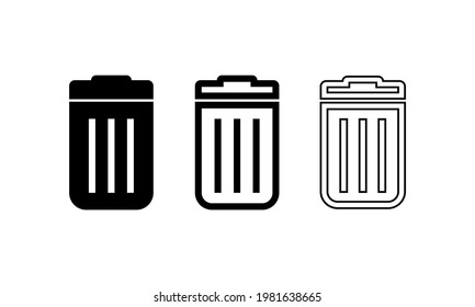 Trash can icons. Waste basket icons. Using the concept of trash. Can be used for advertising purposes. Can be used for apps. Vector EPS 10.