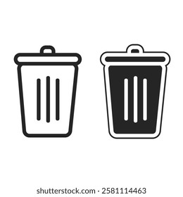 Trash Can Icons Waste Bin Symbol Vector Set