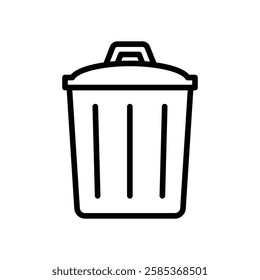 trash can iconVector illustration in black