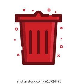 Trash can illustrate delete concept. Isolated in white background