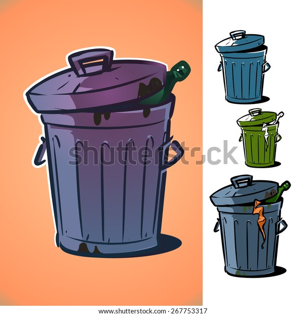 Trash Can Illustration Stock Vector (Royalty Free) 267753317 | Shutterstock