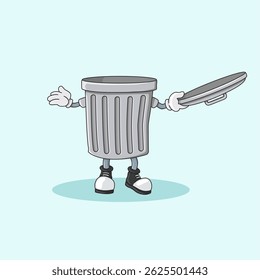 trash can illustration, trash can, trash can vector, trash can cartoon