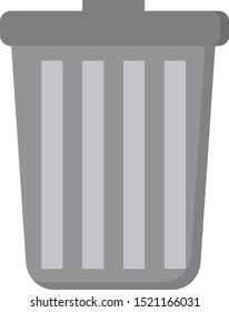 Trash can, illustration, vector on white background.