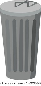 Trash can, illustration, vector on white background.