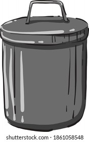 Basura puede, ilustración, vector sobre fondo blanco.