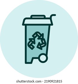 Trash can, illustration, vector on a white background.