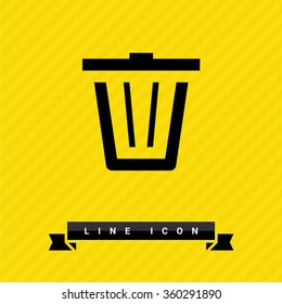 Trash can isolated minimal single flat icon. Basket line vector icon for websites and mobile minimalist flat design. 