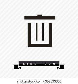 Trash can isolated minimal single flat icon. Basket line vector icon for websites and mobile minimalist flat design. 