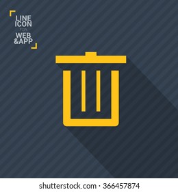 Trash can isolated minimal single flat icon. Basket line vector icon for websites and mobile minimalist flat design. 