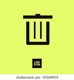 Trash can isolated minimal single flat icon. Basket line vector icon for websites and mobile minimalist flat design. 