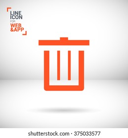 Trash can isolated minimal single flat icon. Basket line vector icon for websites and mobile minimalist flat design. 