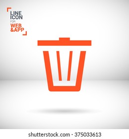 Trash can isolated minimal single flat icon. Basket line vector icon for websites and mobile minimalist flat design. 