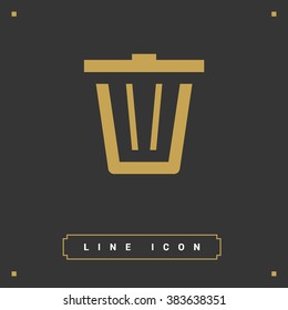Trash can isolated minimal single flat icon. Basket line vector icon for websites and mobile minimalist flat design. 