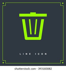 Trash can isolated minimal single flat icon. Basket line vector icon for websites and mobile minimalist flat design. 