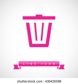 Trash can isolated minimal single flat icon. Basket line vector icon for websites and mobile minimalist flat design. 