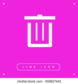 Trash can isolated minimal single flat icon. Basket line vector icon for websites and mobile minimalist flat design. 