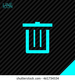 Trash can isolated minimal single flat icon. Basket line vector icon for websites and mobile minimalist flat design. 