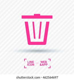 Trash can isolated minimal single flat icon. Basket line vector icon for websites and mobile minimalist flat design. 