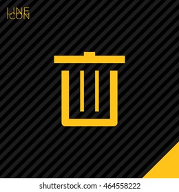 Trash can isolated minimal single flat icon. Basket line vector icon for websites and mobile minimalist flat design. 