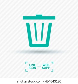 Trash can isolated minimal single flat icon. Basket line vector for websites and mobile minimalist design. 