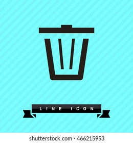 Trash can isolated minimal single flat icon. Basket line vector icon for websites and mobile minimalist flat design. 