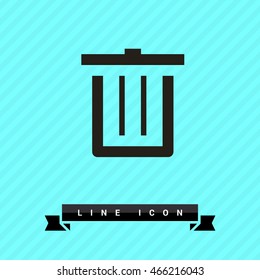 Trash can isolated minimal single flat icon. Basket line vector icon for websites and mobile minimalist flat design. 