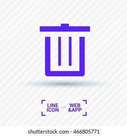 Trash can isolated minimal single flat icon. Basket line vector icon for websites and mobile minimalist flat design. 