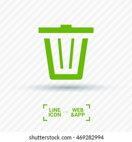 Trash can isolated minimal single flat icon. Basket line vector icon for websites and mobile minimalist flat design. 