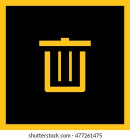 Trash can isolated minimal single flat icon. Basket line vector icon for websites and mobile minimalist flat design. 