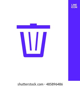 Trash can isolated minimal single flat icon. Basket line vector icon for websites and mobile minimalist flat design. 