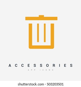 Trash can isolated minimal single flat icon. Basket line vector icon for websites and mobile minimalist flat design. 