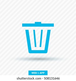Trash can isolated minimal single flat icon. Basket line vector icon for websites and mobile minimalist flat design. 