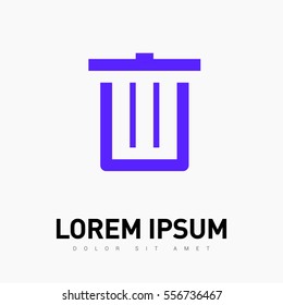 Trash can isolated minimal single flat icon. Basket line vector icon for websites and mobile minimalist flat design. 